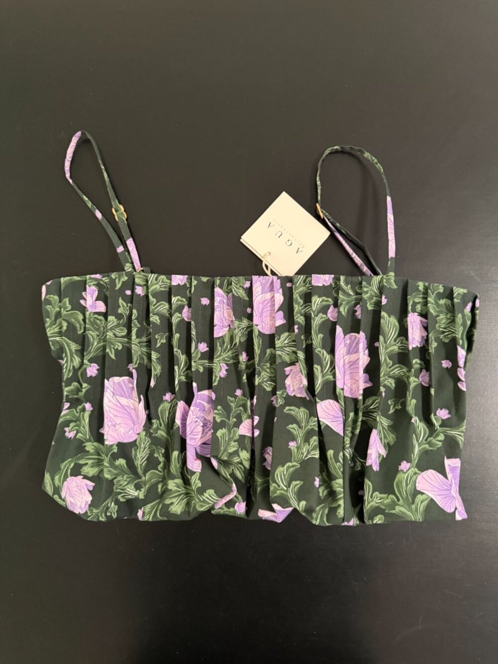 Agua by Agua Bendita S Tulipan Pleated Crop Top - Picture 5 of 11